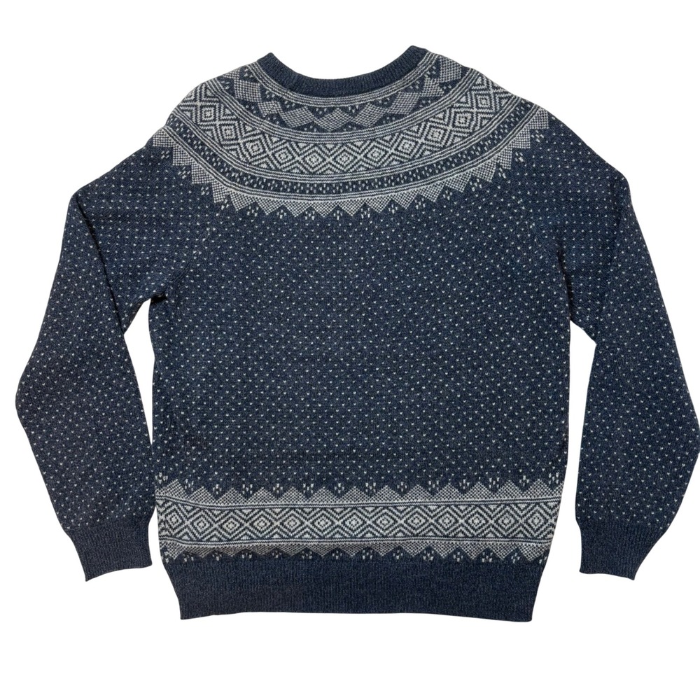 J.Crew Mercantile Lambswool Blend Fair Isle Nordic Sweater Mens XL‎ Navy Blue - Picture 4 of 6